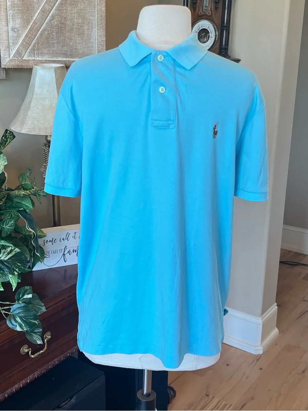 Ralph Lauren Men's Polo Shirt Pima SOFT Touch Light Blue